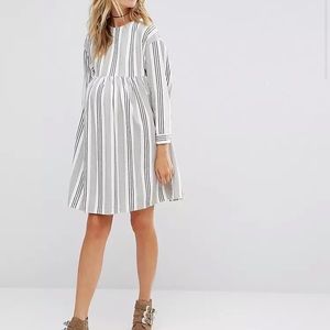 ASOS | Cotton Striped Long Sleeve Maternity Dress